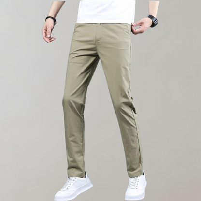 Men’s Straight-Leg Trousers With Side Pockets and Belt Loops
